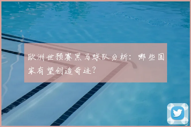 欧洲世预赛黑马球队分析:哪些国家有望创造奇迹?